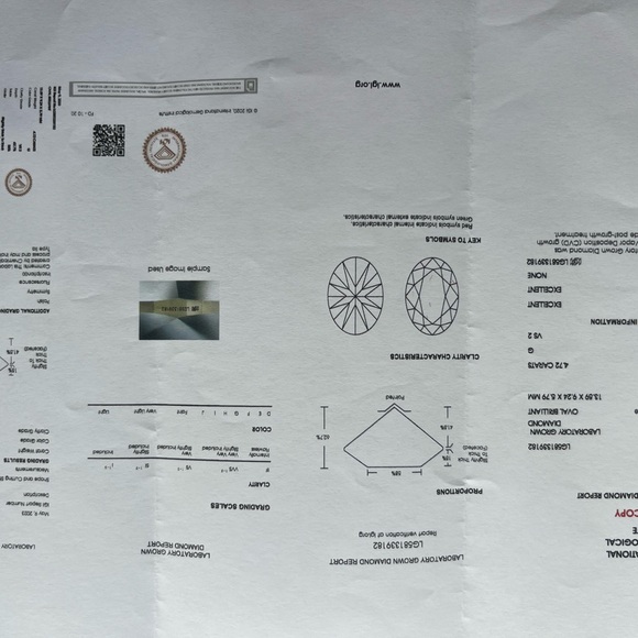 GIA 4.72 Carat Oval Shape Lab Created Diamond Engagement Ring - Picture 4 of 5